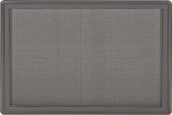 Ghent - 47" Wide x 34" High Enclosed Cork Bulletin Board - Fabric Covered, Black - Makers Industrial Supply