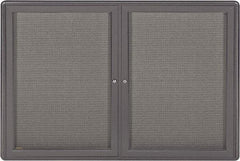 Ghent - 34" Wide x 24" High Enclosed Cork Bulletin Board - Fabric Covered, Black - Makers Industrial Supply