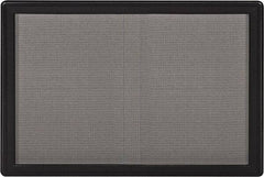 Ghent - 47" Wide x 34" High Enclosed Cork Bulletin Board - Fabric Covered, Black - Makers Industrial Supply