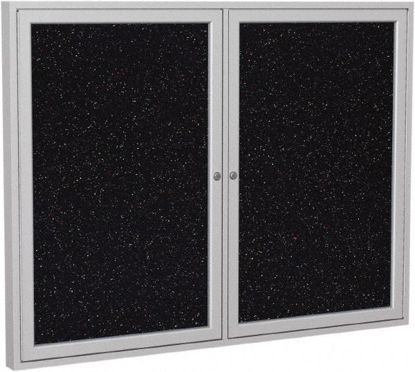 Ghent - 48" Wide x 36" High Enclosed Cork Bulletin Board - Rubber, Confetti (Color) - Makers Industrial Supply