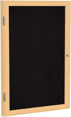 Ghent - 36" Wide x 30" High Enclosed Cork Bulletin Board - Rubber, Black - Makers Industrial Supply