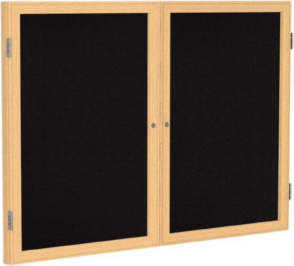 Ghent - 48" Wide x 36" High Enclosed Cork Bulletin Board - Rubber, Black - Makers Industrial Supply