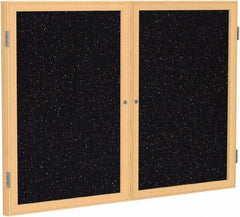 Ghent - 48" Wide x 36" High Enclosed Cork Bulletin Board - Rubber, Confetti (Color) - Makers Industrial Supply