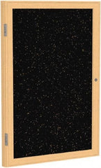 Ghent - 36" Wide x 24" High Enclosed Cork Bulletin Board - Rubber, Tan Speckled - Makers Industrial Supply