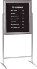 Ghent - 1 Door, 30 Inch Wide x 36 Inch High, Acrylic Enclosed Letter Board - Silver Satin - Makers Industrial Supply