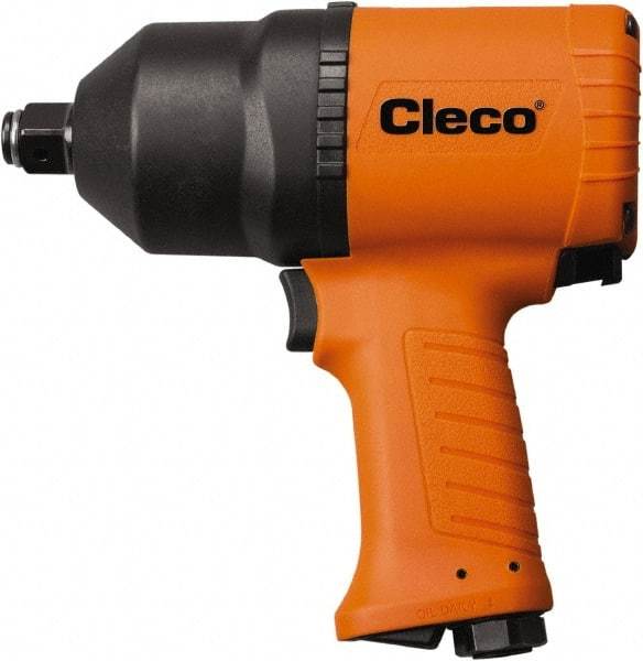 Cleco - 3/8" Drive, 12,000 RPM, 340 Ft/Lb Torque Impact Wrench - Pistol Grip Handle, 1,400 IPM, 54 CFM, 90 psi, 1/4" NPT Inlet - Makers Industrial Supply