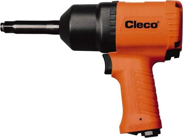 Cleco - 1/2" Drive, 8,000 RPM, 800 Ft/Lb Torque Impact Wrench - Pistol Grip Handle, 1,250 IPM, 40.5 CFM, 90 psi, 1/4" NPT Inlet - Makers Industrial Supply