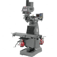 Jet - 9" Table Width x 49" Table Length, Variable Speed Pulley Control, 3 Phase Knee Milling Machine - R8 Spindle Taper, 3 hp - Makers Industrial Supply