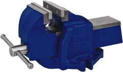 Irwin - 3" Jaw Width, 3-3/4" Opening Capacity, 1-7/8" Throat Depth, Steel Stationary Bench Vise - Bolt Down Base Attachment - Makers Industrial Supply