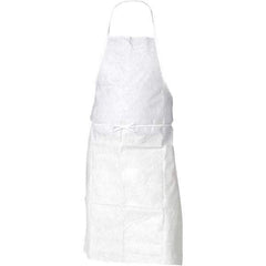 KleenGuard - 28" Wide x 36" Long Bib Apron - Spunbound, White, Resists Dry Particles - Makers Industrial Supply