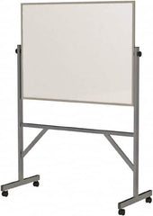 Ghent - 72" High x 53" Wide Reversible Dry Erase Board - Porcelain, 20" Deep, Includes Eraser & 4 Markers - Makers Industrial Supply