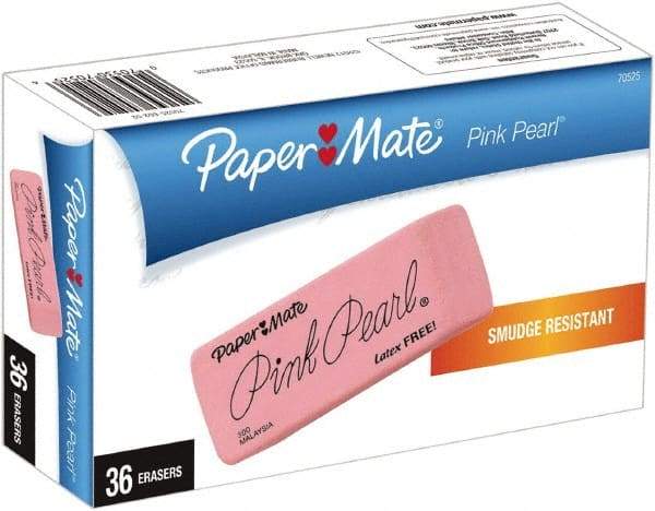 Paper Mate - Rectangle Rubber Eraser - Pink - Makers Industrial Supply