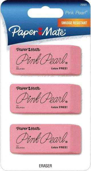 Paper Mate - Rectangle Rubber Eraser - Pink - Makers Industrial Supply