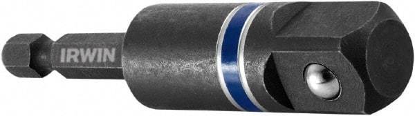 Irwin - 1/2" Square Size Hex to Square Adapter - 1/4" Hex Drive, 3" OAL - Makers Industrial Supply