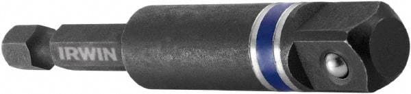 Irwin - 3/8" Square Size Hex to Square Adapter - 1/4" Hex Drive, 3" OAL - Makers Industrial Supply