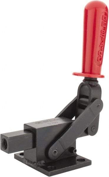 De-Sta-Co - 5,800.07 Lb Load Capacity, Flanged Base, Carbon Steel, Standard Straight Line Action Clamp - 4 Mounting Holes, 0.41" Mounting Hole Diam, 0.41" Plunger Diam, Straight Handle - Makers Industrial Supply