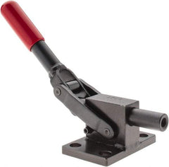 De-Sta-Co - 2,499.88 Lb Load Capacity, Flanged Base, Carbon Steel, Standard Straight Line Action Clamp - 4 Mounting Holes, 0.34" Mounting Hole Diam, 0.51" Plunger Diam, Straight Handle - Makers Industrial Supply