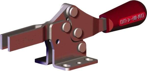 De-Sta-Co - 202 Lb Holding Capacity, Horizontal Handle, Manual Hold Down Toggle Clamp - 61° Handle Movement, 91° Bar Opening, U-Bar, Flanged Base, Carbon Steel - Makers Industrial Supply