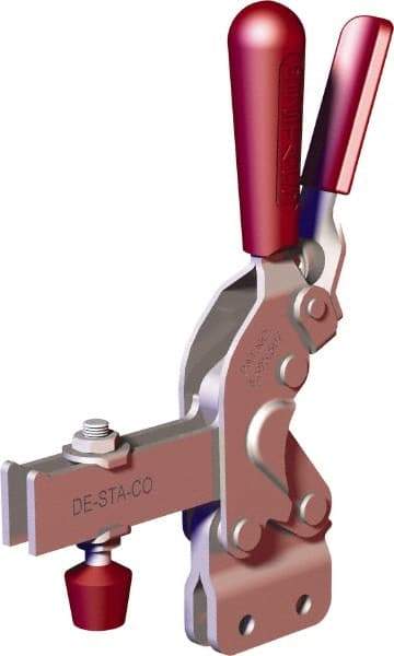 De-Sta-Co - 1,401 Lb Holding Capacity, Vertical Handle, Manual Hold Down Toggle Clamp - 66° Handle Movement, 78° Bar Opening, U-Bar, Straight Base, Carbon Steel - Makers Industrial Supply