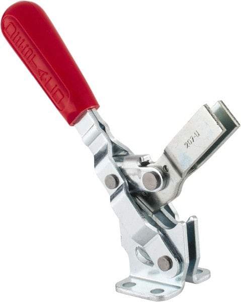 De-Sta-Co - 375 Lb Holding Capacity, Vertical Handle, Manual Hold Down Toggle Clamp - 57° Handle Movement, 99° Bar Opening, U-Bar, Flanged Base, Carbon Steel - Makers Industrial Supply