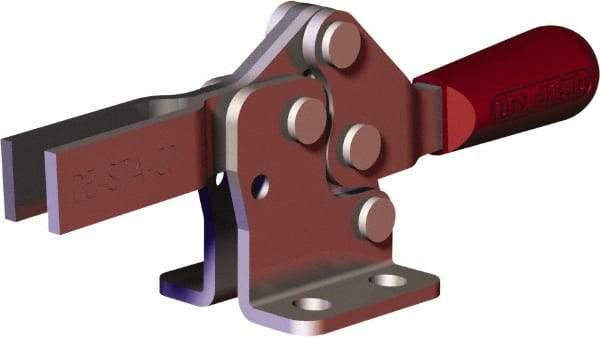 De-Sta-Co - 151 Lb Holding Capacity, Horizontal Handle, Manual Hold Down Toggle Clamp - 60° Handle Movement, 90° Bar Opening, U-Bar, Flanged Base, Carbon Steel - Makers Industrial Supply