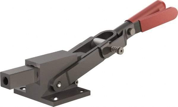 De-Sta-Co - 5,800.07 Lb Load Capacity, Flanged Base, Carbon Steel, Standard Straight Line Action Clamp - 4 Mounting Holes, 0.41" Mounting Hole Diam, 0.41" Plunger Diam, Straight Handle - Makers Industrial Supply