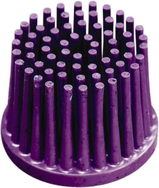 3M - 1" 36 Grit Ceramic Straight Disc Brush - Very Coarse Grade, Type R Quick Change Connector, 3/4" Trim Length, 0.37" Arbor Hole - Makers Industrial Supply