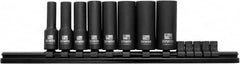 Irwin - 8 Piece 3/8" Drive Deep Well Impact Socket Set - 6 Points, 5/16" to 3/4" Range, Inch Measurement Standard - Makers Industrial Supply