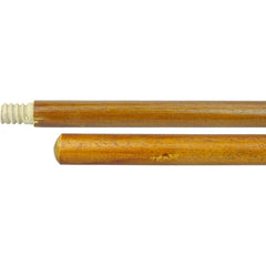 60″ Hardwood Handle, Threaded Wood Tip, 1-1/8″ Diameter - Makers Industrial Supply