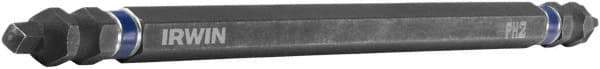 Irwin - #2" Square Size Phillips/Square Screwdriver Bit - 1/4" Hex Drive, 6" OAL - Makers Industrial Supply