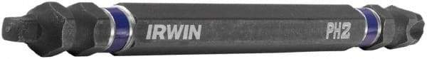 Irwin - #2" Square Size Phillips/Square Screwdriver Bit - 1/4" Hex Drive, 4" OAL - Makers Industrial Supply