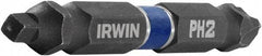 Irwin - #2" Square Size Phillips/Square Screwdriver Bit - 1/4" Hex Drive, 2-3/8" OAL - Makers Industrial Supply