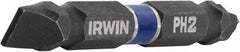 Irwin - #2 Slotted/Phillips Screwdriver Bit - 1/4" Hex Drive, 2-3/8" OAL - Makers Industrial Supply