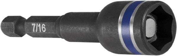 Irwin - 7/16" Magnetic Nutsetter - 1/4" Hex Drive, 2-9/16" OAL, 5/8" Socket Nose Diam - Makers Industrial Supply