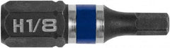 Irwin - 1/8" Hex Bit - 1/4" Hex Drive, 1" OAL - Makers Industrial Supply