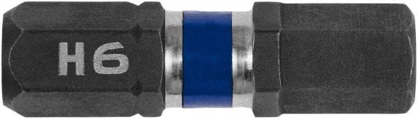 Irwin - 6mm Hex Bit - 1/4" Hex Drive, 1" OAL - Makers Industrial Supply