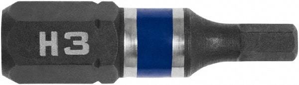 Irwin - 3mm Hex Bit - 1/4" Hex Drive, 1" OAL - Makers Industrial Supply