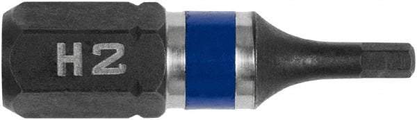 Irwin - 2mm Hex Bit - 1/4" Hex Drive, 1" OAL - Makers Industrial Supply