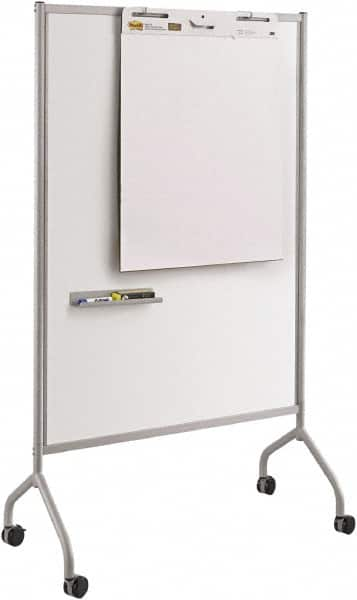 Safco - 72" High x 42" Wide Magnetic Wet/Dry Erase - Steel, 21-1/2" Deep, Includes Magnetic Accessory Tray, Dry Erase Markers, Eraser & Easel Pad Hooks - Makers Industrial Supply