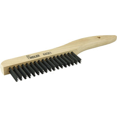 Hand Wire Scratch Brush. .012 Steel Fill, Shoe Handle, 2 × 17 Rows - Makers Industrial Supply