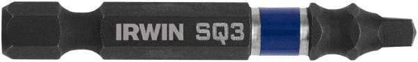 Irwin - #3" Square Size Square Recess Bit - 1/4" Hex Drive, 2" OAL - Makers Industrial Supply