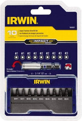 Irwin - 10 Piece, Screwdriver Insert Bit Set - #1 to #3 Square Recess - Makers Industrial Supply