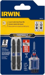 Irwin - 3 Piece, Phillips, Slotted Handle, Double End Bit Set - No. 2 Phillips - Makers Industrial Supply