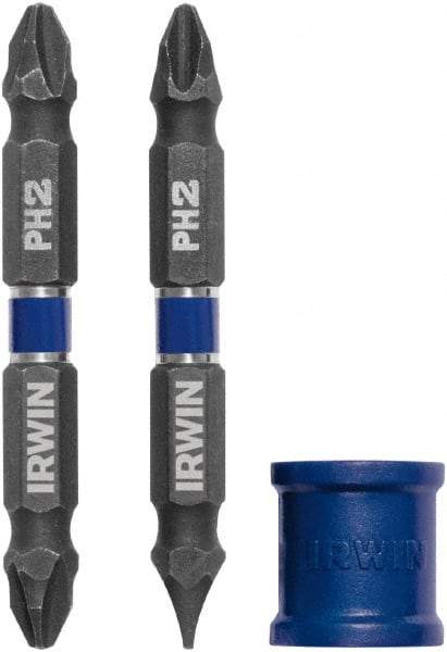 Irwin - 3 Piece, Phillips, Slotted Handle, Double End Bit Set - No. 2 Phillips - Makers Industrial Supply