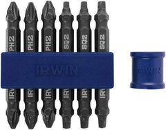 Irwin - 7 Piece, Phillips, Square Handle, Double End Bit Set - No. 2 Phillips - Makers Industrial Supply