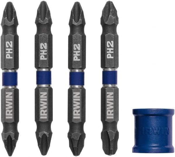 Irwin - 5 Piece, Phillips Handle, Double End Bit Set - No. 1 to No. 3 Phillips - Makers Industrial Supply