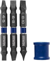 Irwin - 4 Piece, Slotted Handle, Double End Bit Set - Makers Industrial Supply