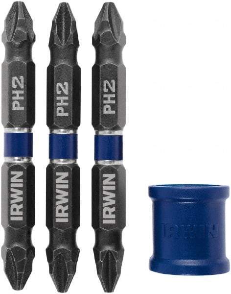 Irwin - 4 Piece, Phillips Handle, Double End Bit Set - No. 2 to No. 3 Phillips - Makers Industrial Supply