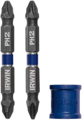 Irwin - 3 Piece, Phillips Handle, Double End Bit Set - No. 2 Phillips - Makers Industrial Supply