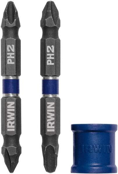 Irwin - 3 Piece, Phillips Handle, Double End Bit Set - No. 1 to No. 3 Phillips - Makers Industrial Supply